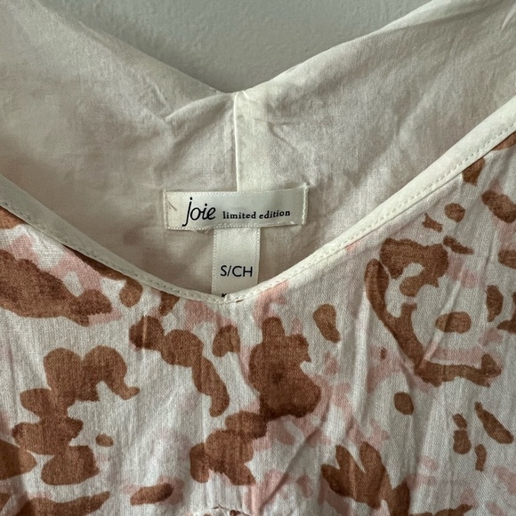 Joie Cream and Tan with pink Floral Maxi Dress - Picture 5 of 9